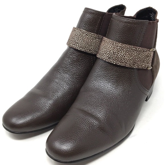 LOGO By Lori Goldstein Sharon Women's Size 8M Brown Chelsea Strap Ankle Boots - Picture 3 of 7